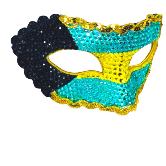 Bahamas Masquerade Mask covered in crystal rhinestones - Picture 3 of 4